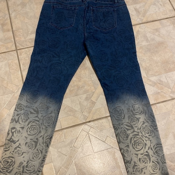 Q womens One5One casual blue stretch tapered leg plus size jeans size 14 - Picture 3 of 6